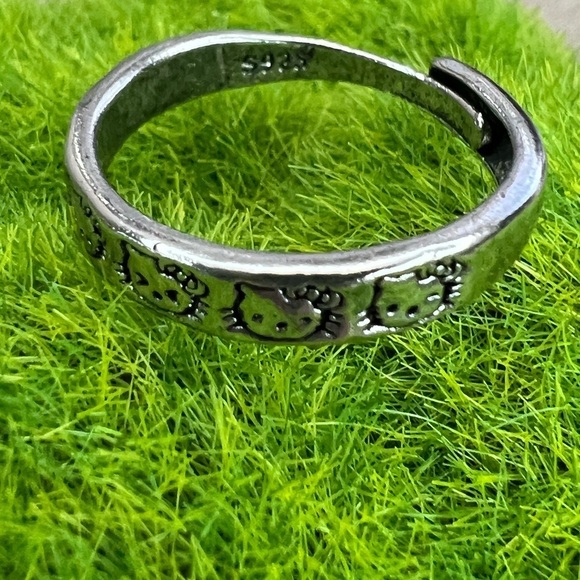 Silver 925 Hello Kitty 🌸 Adjustable ring (1 ring) adorable dainty - Picture 6 of 9